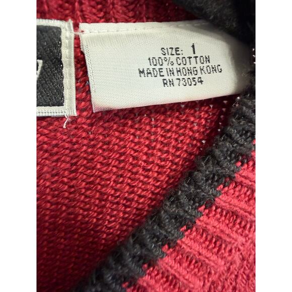 VTG Christine Foley Dogs Knit Cardigan Sweater Women's S (1) Red 90s Dog Pets - Picture 12 of 13